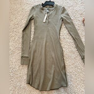NWT SKIMS Khaki Long Sleeve Dress Size XS